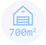 Production facilities of 700 m2